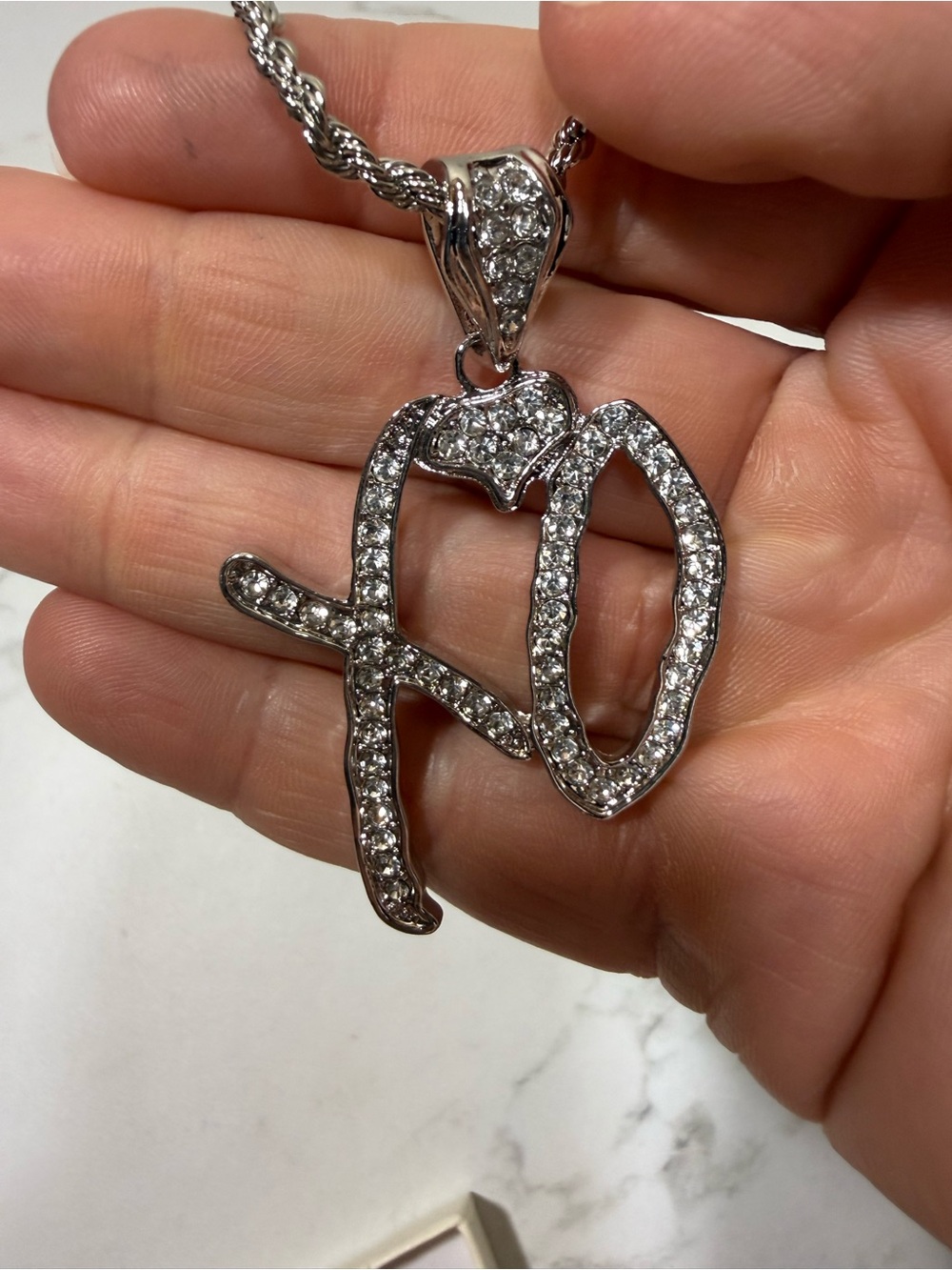 Silver Crystal XO Pendant Necklace - Women's Jewelry